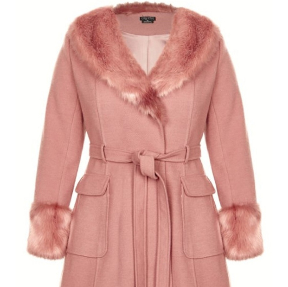 NWT City Chic "make me blush" coat in Blush